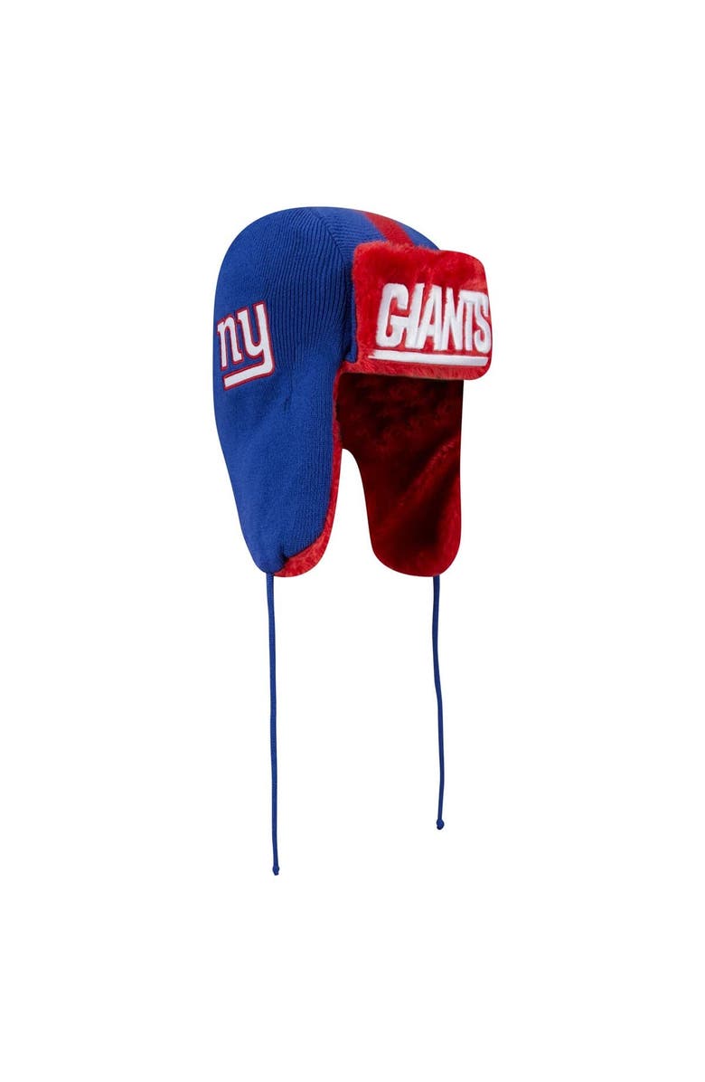 New Era Men's New Era Royal New York Giants Helmet Head Trapper Knit Hat, Alternate, color, Royal