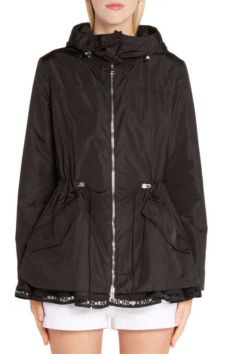 Moncler Loty Cinch Waist Rain Jacket, Main, color, 