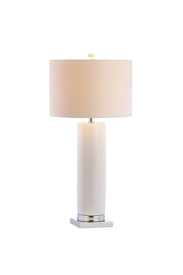 Dallas 31.5" Ceramic LED Table Lamp, Main, color, White/Chrome