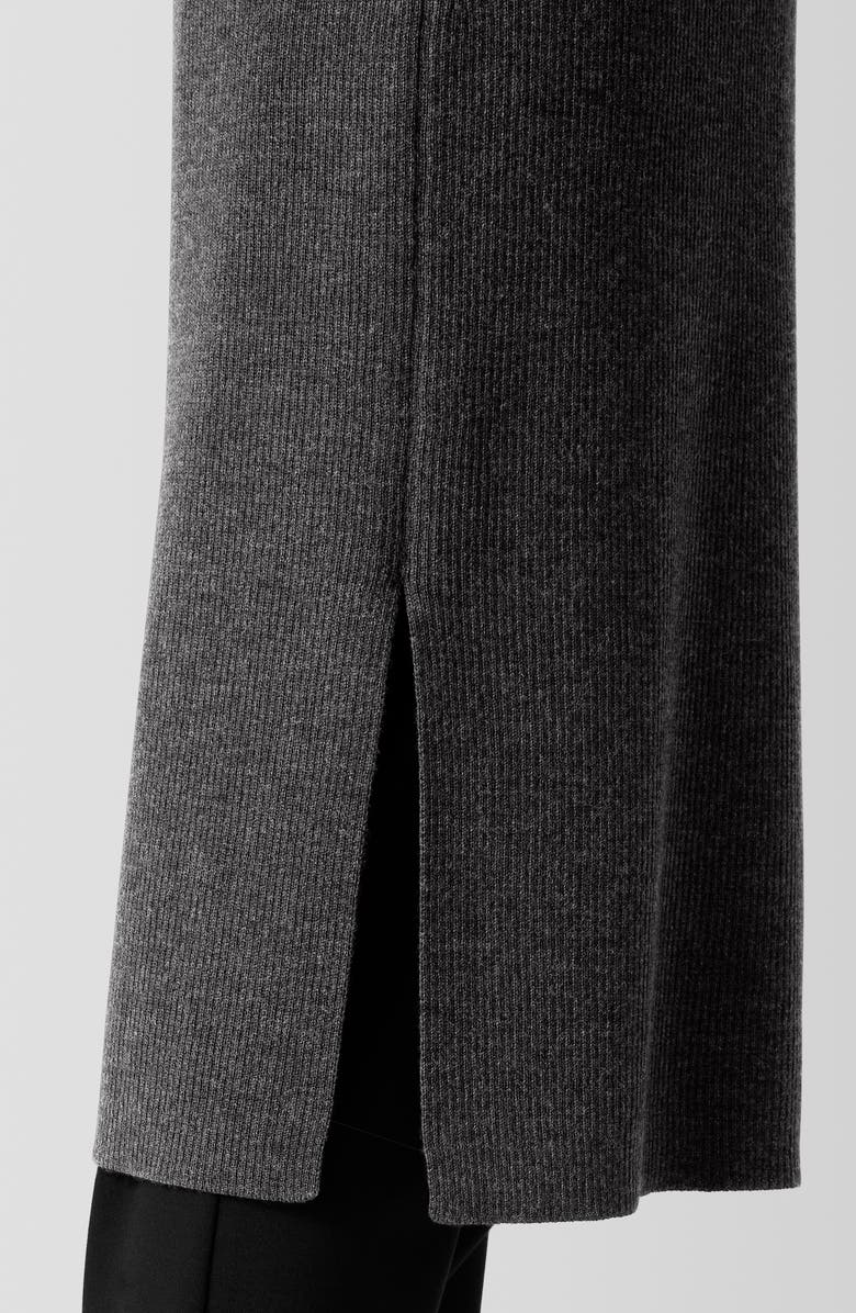 Eileen Fisher V-Neck Wool Shift Dress, Alternate, color, Charcoal