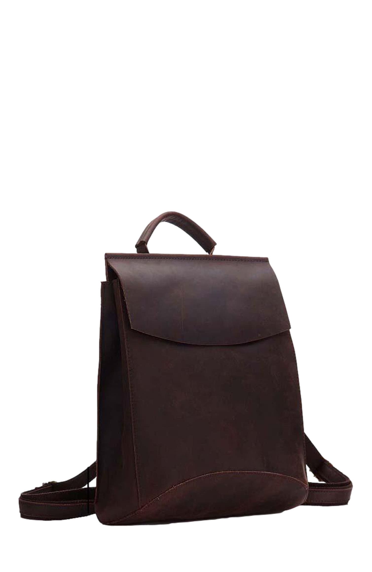 STEEL HORSE LEATHER The Gyda Backpack | Vintage Leather Travel Backpack, Alternate, color, Dark Brown