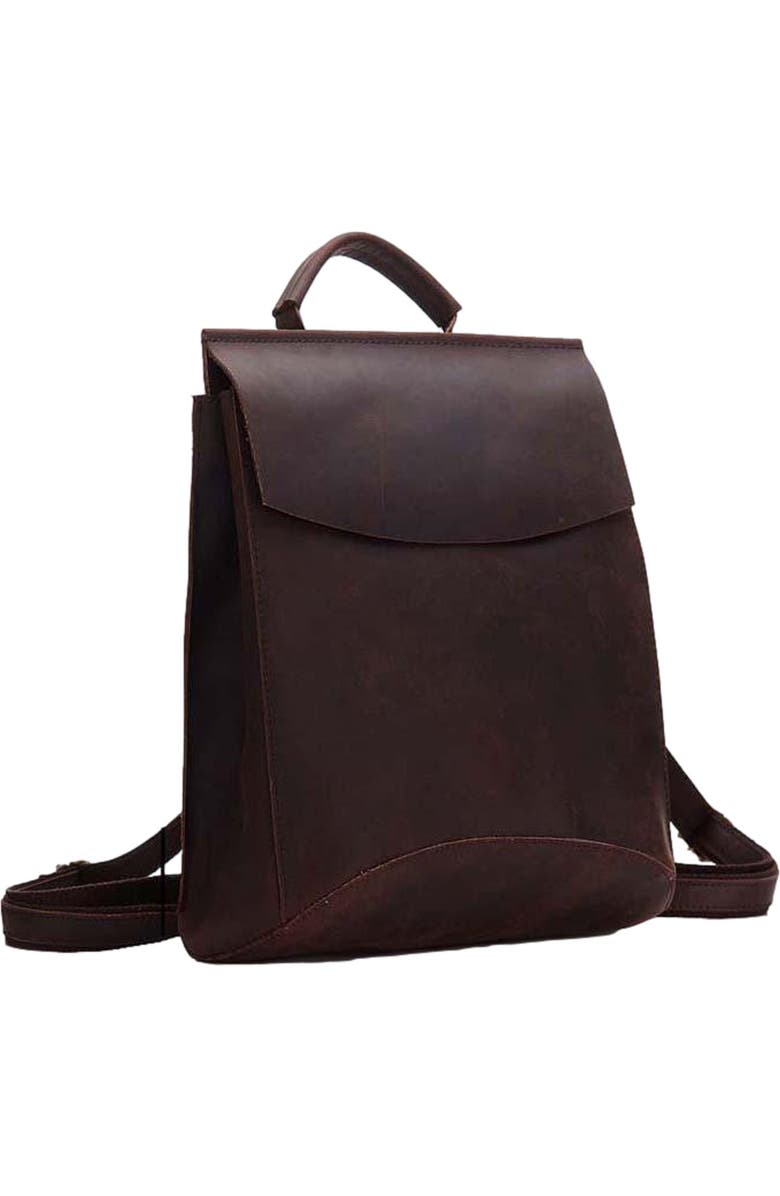 STEEL HORSE LEATHER The Gyda Backpack | Vintage Leather Travel Backpack, Alternate, color, Dark Brown