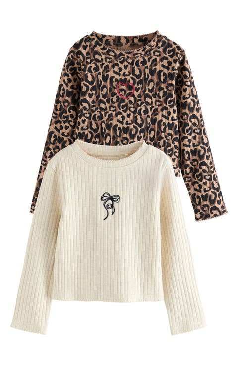 Kids' 2-Pack Long Sleeve Rib Tees (Big Kid)