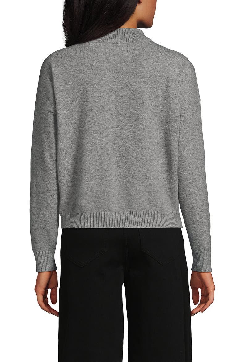 CashTouch Drop Shoulder Mock Neck Sweater, Alternate, color, Gray Heather