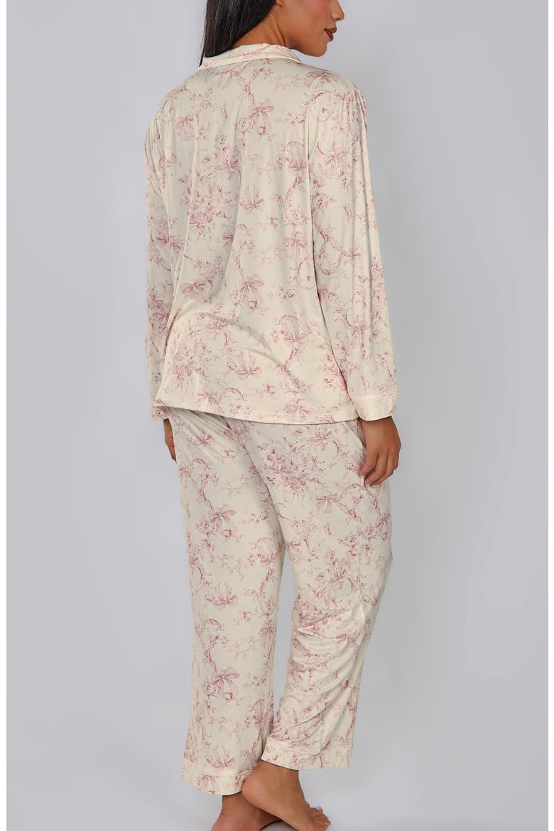Toile Print Long Sleeve Pajama Set, Alternate, color, Ivory