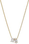 BY ADINA EDEN Lab Grown Diamond Marquise X Emerald Necklace