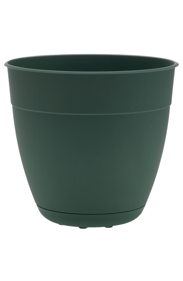 Bloem 12" Dayton Planter With Saucer Tray, Turtle Green, Main, color, Green