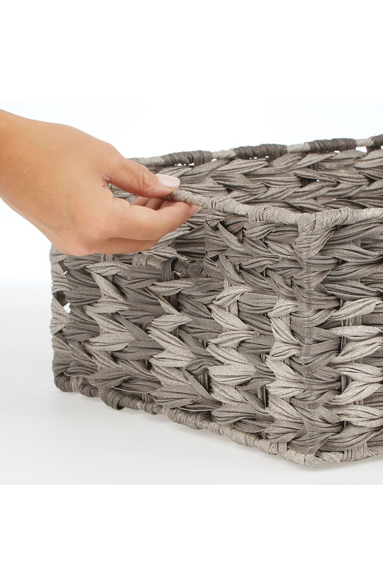 mDesign Woven Plastic Kitchen Pantry Storage Baskets - 6 Pack - Gray Ombre, Alternate, color, Gray