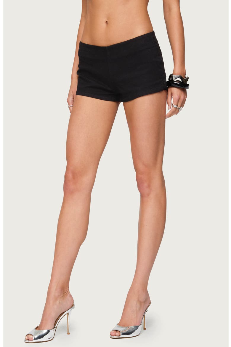 Dinah Low Rise Denim Micro Shorts, Alternate, color, BLACK