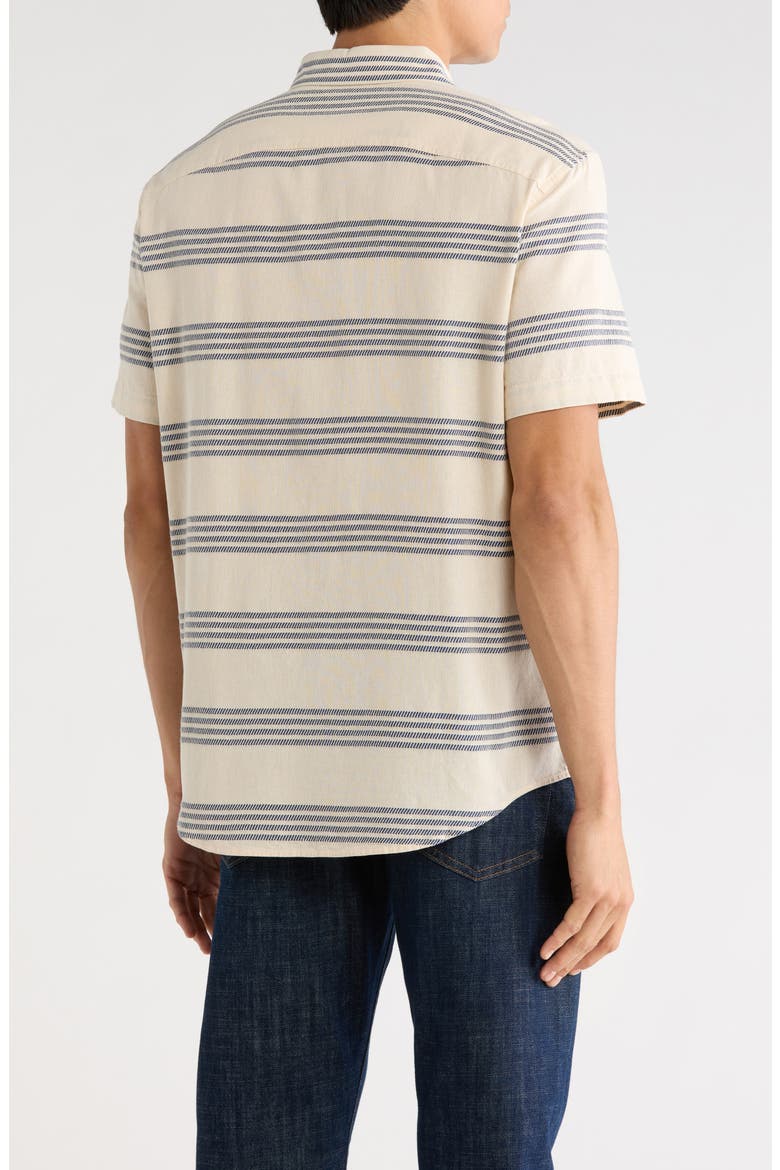 Short Sleeved Dobby Stripe Shirt, Alternate, color, BIRCH