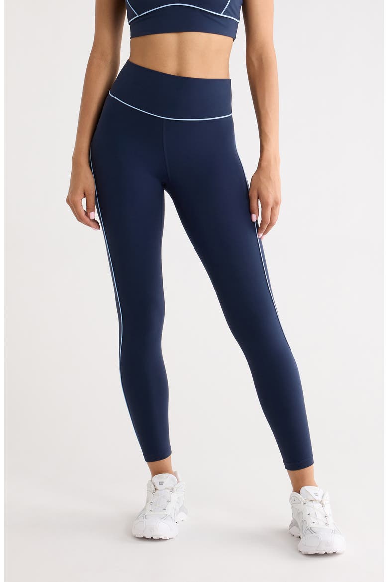 Studio Luxe High Waist 7/8 Piped Leggings, Main, color, NAVY SAPPHIRE