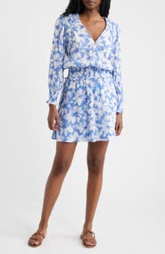 Rails Zana Floral Smocked Long Sleeve Dress