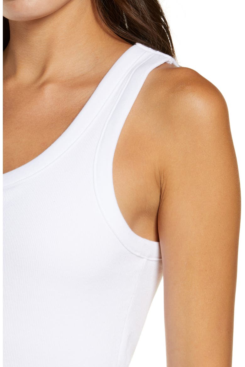 Ribbed Shelf Bra Tank, Alternate, color, WHITE
