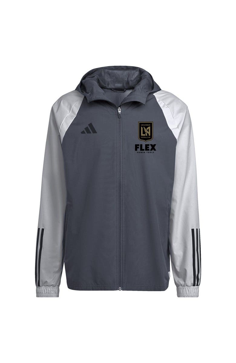 adidas Men's adidas Charcoal LAFC All-Weather Raglan Hoodie Full-Zip Jacket, Alternate, color,