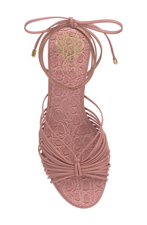Vince Camuto Lory Ankle Wrap Sandal In Dk Pale Pink Soft Nappa Silk