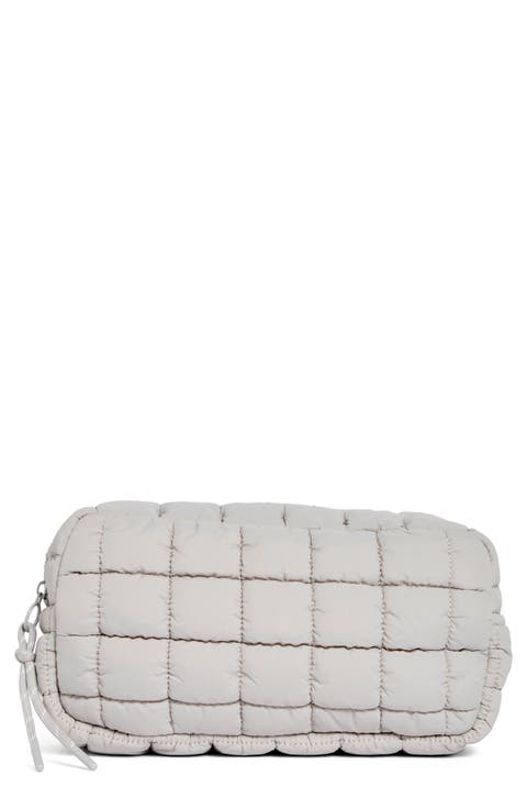 Quilted Nylon Cosmetic Pouch