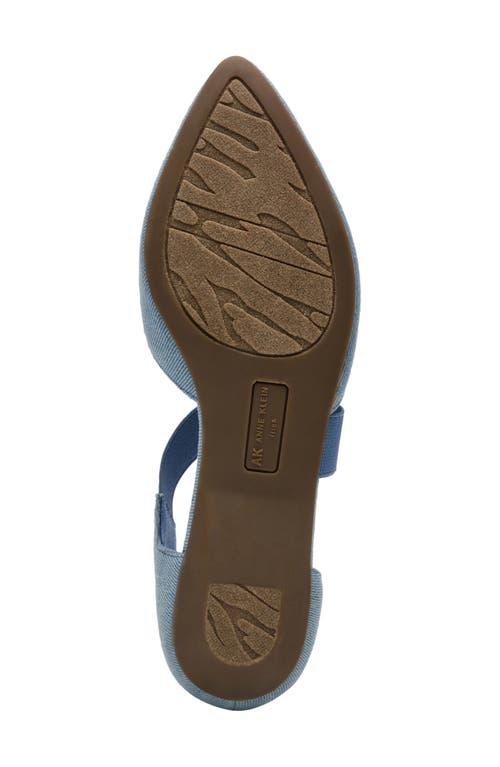 Shop Anne Klein Ostara Almond Toe Flat In Denim