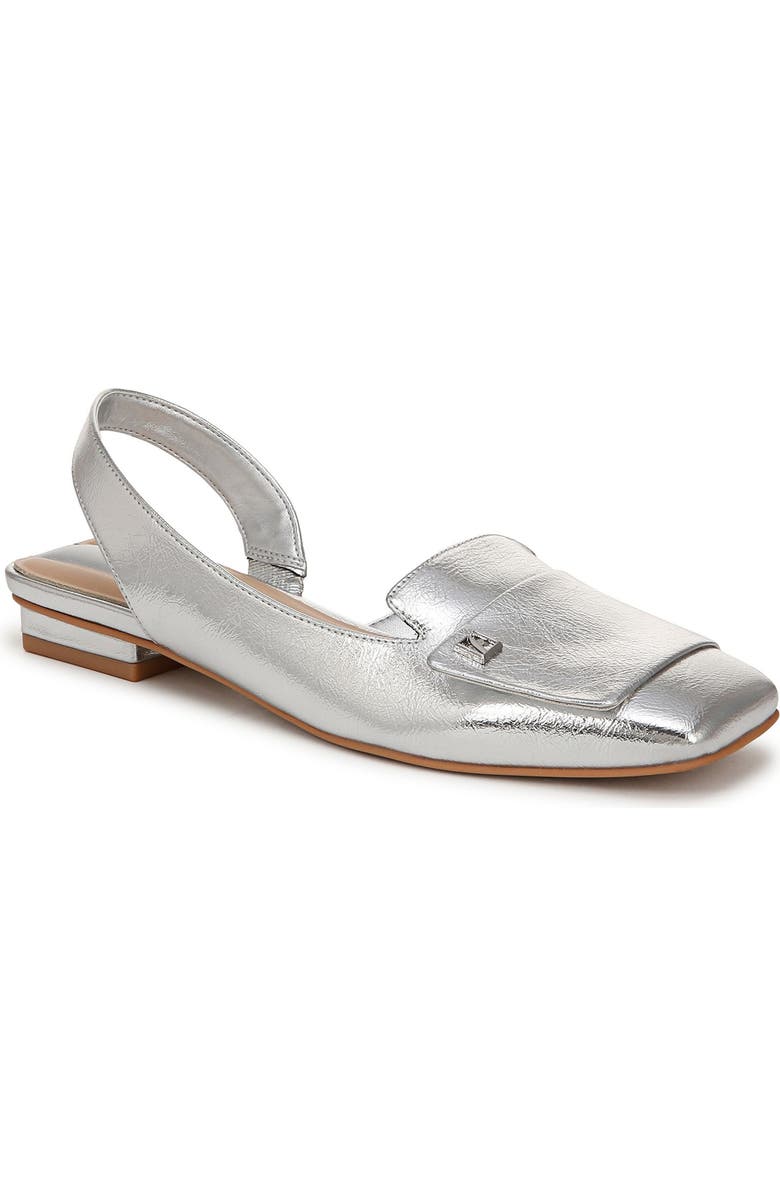 Franco Sarto Teagan Slingback Half d'Orsay Flat, Main, color, Silver