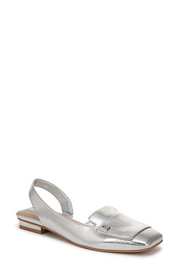 Franco Sarto Women's Teagan Square Toe Slingback Flats In Silver
