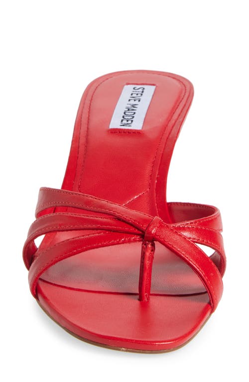 Steve Madden Cary Heeled Sandal In Red Leather