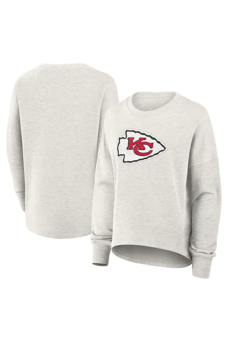 Women's Fanatics Heather Gray Kansas City Chiefs Oversized Hometown Pullover Sweatshirt, Main, color, Heather Gray