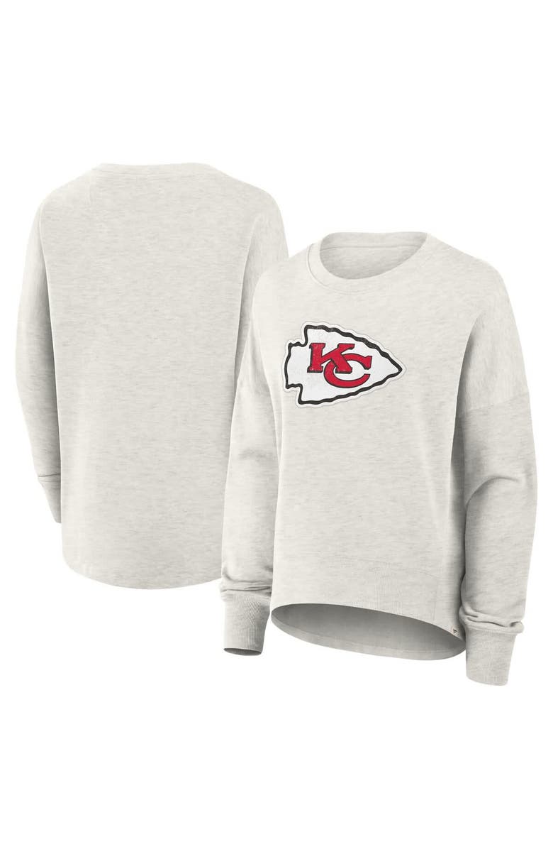 FANATICS Women's Fanatics Heather Gray Kansas City Chiefs Oversized Hometown Pullover Sweatshirt, Main, color, Heather Gray