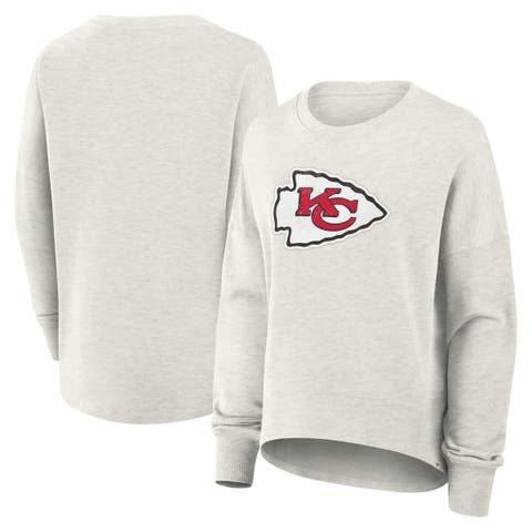 Women's Fanatics Heather Gray Kansas City Chiefs Oversized Hometown Pullover Sweatshirt