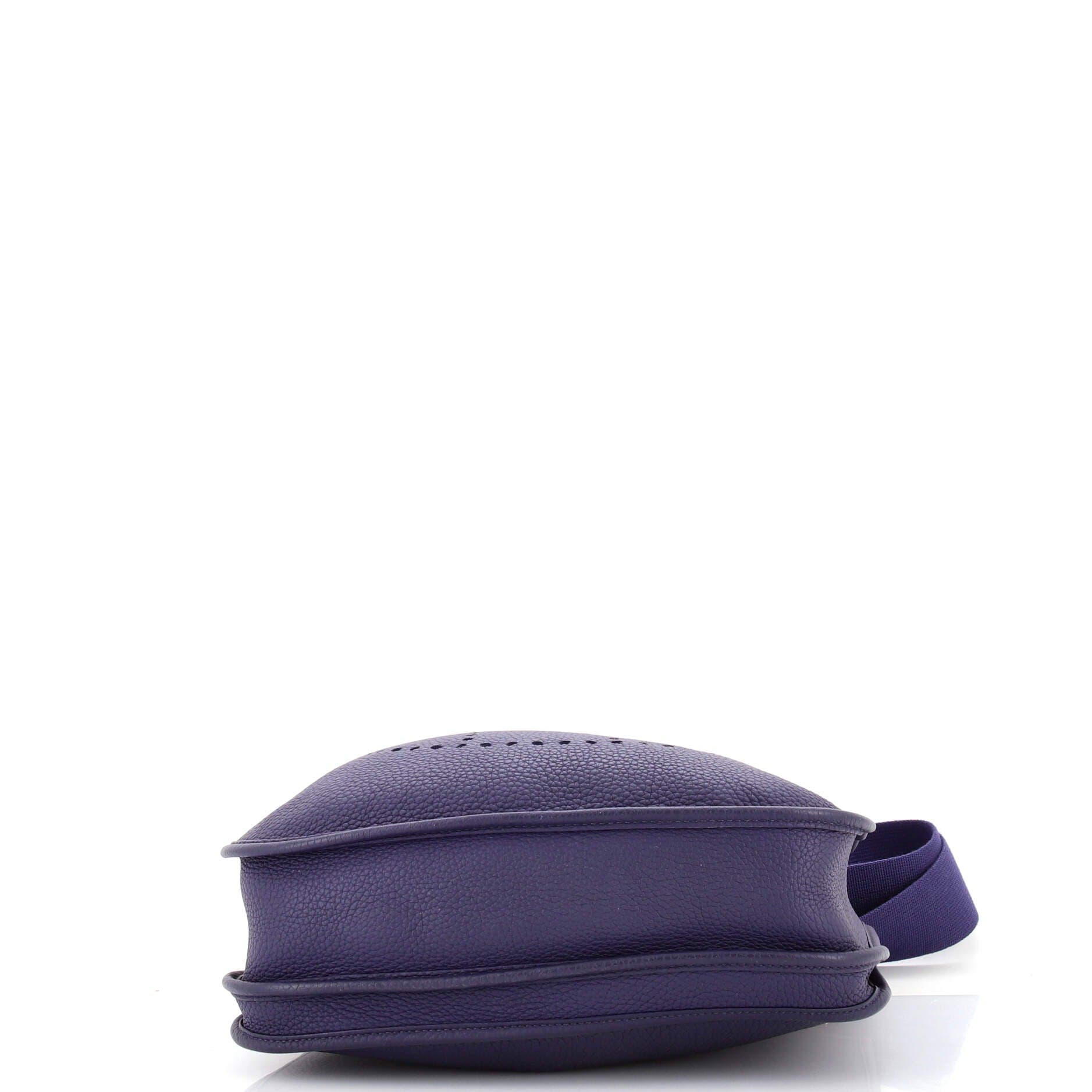 Pre-Owned Hermes Evelyne Bag Gen III Clemence PM, Alternate, color, Bleu Encre