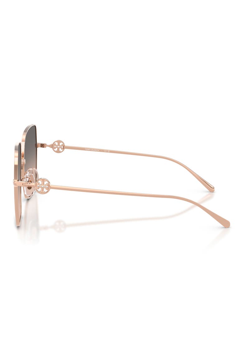 58mm Gradient Square Sunglasses, Alternate, color, ROSE GOLD / BROWN / GREY
