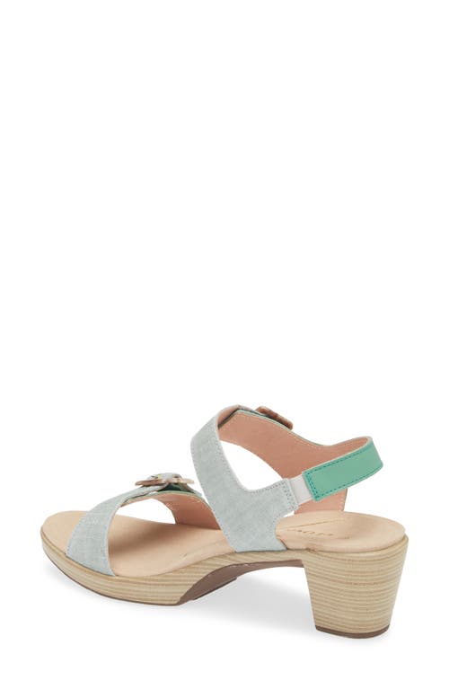 Naot Mode Sandal In Jade/teal Linen/lime