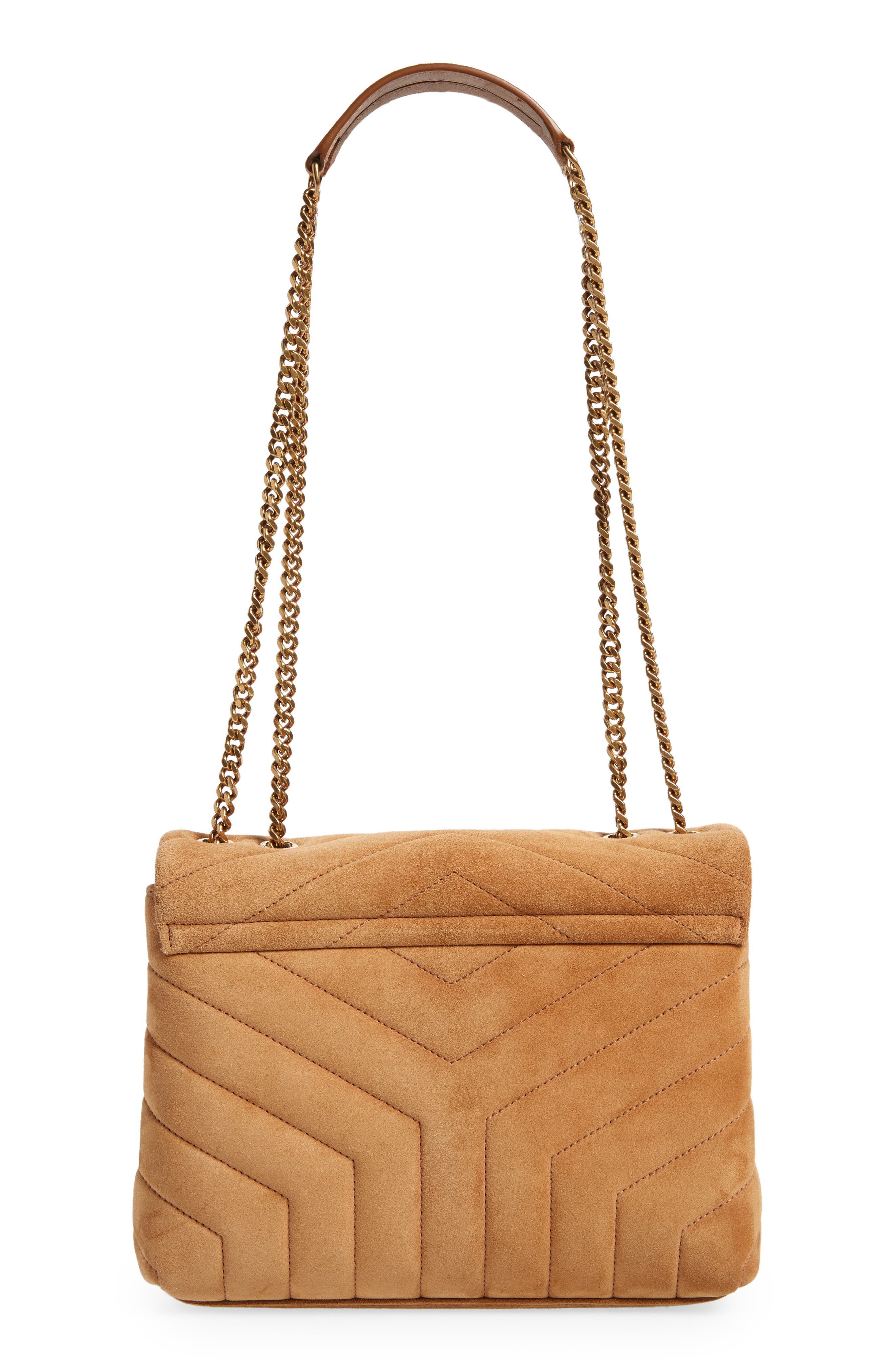 Saint Laurent Small LouLou Quilted Suede Shoulder Bag, Alternate, color, 