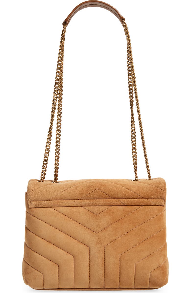 Saint Laurent Small LouLou Quilted Suede Shoulder Bag, Alternate, color,