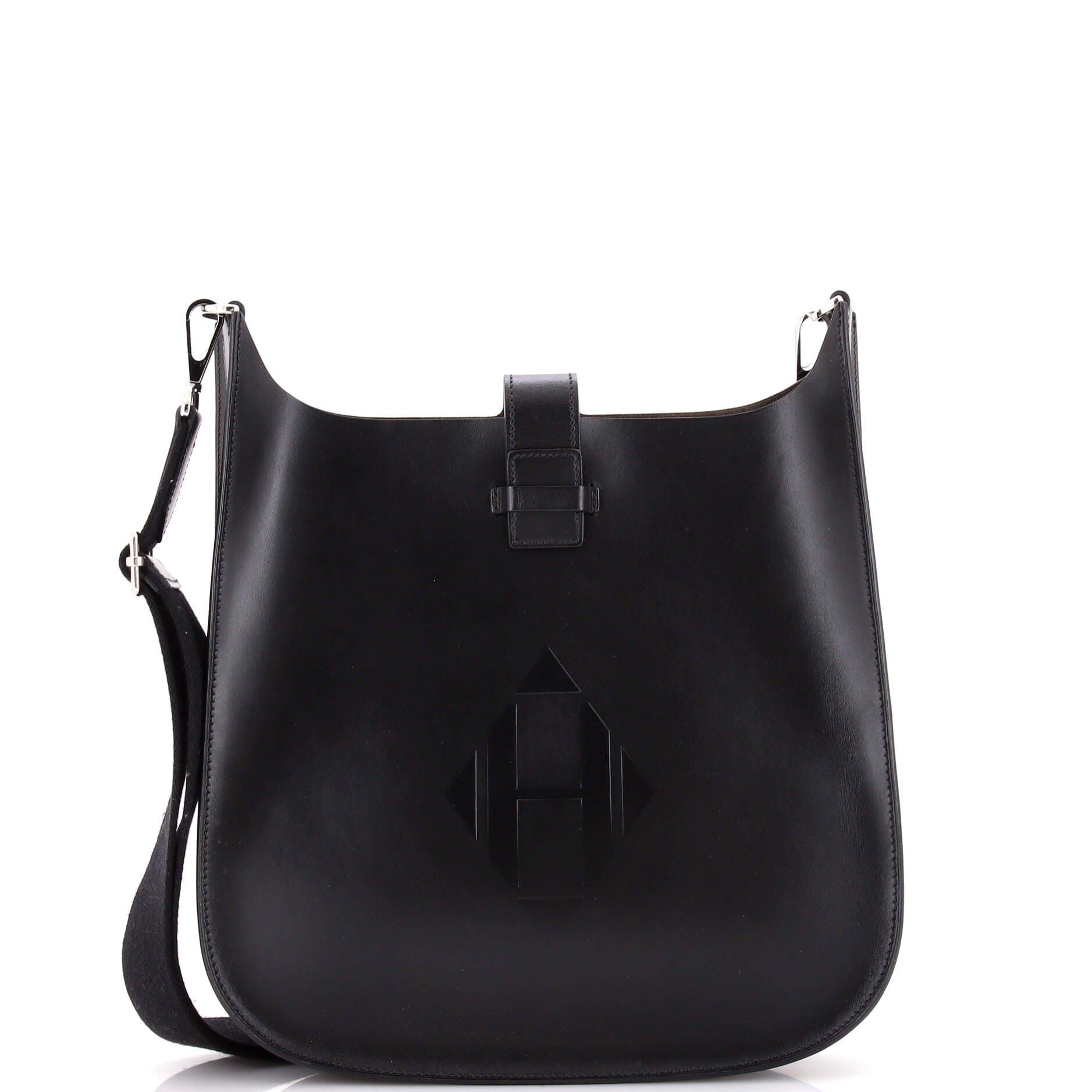 Pre-Owned Hermes Evelyne Sellier Bag Vache Hunter 29, Main, color, Noir