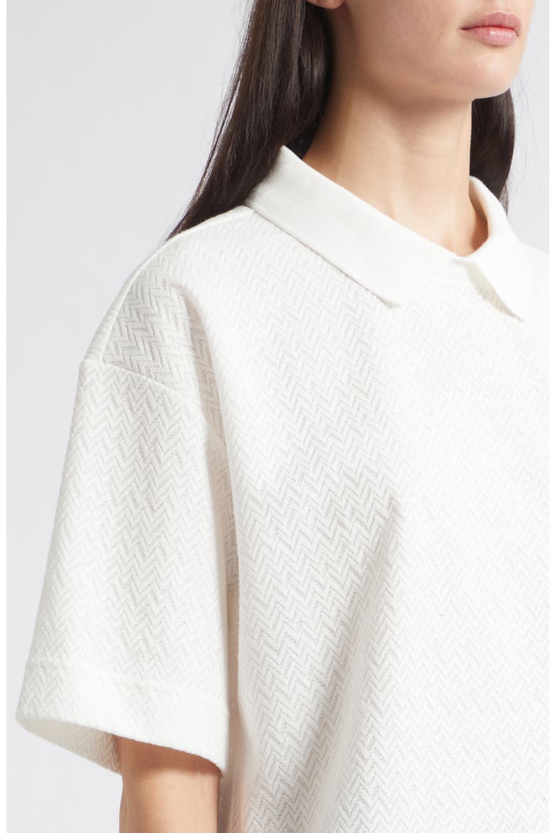 Jerseywear Chevron Jacquard Knit Top, Alternate, color, IVORY