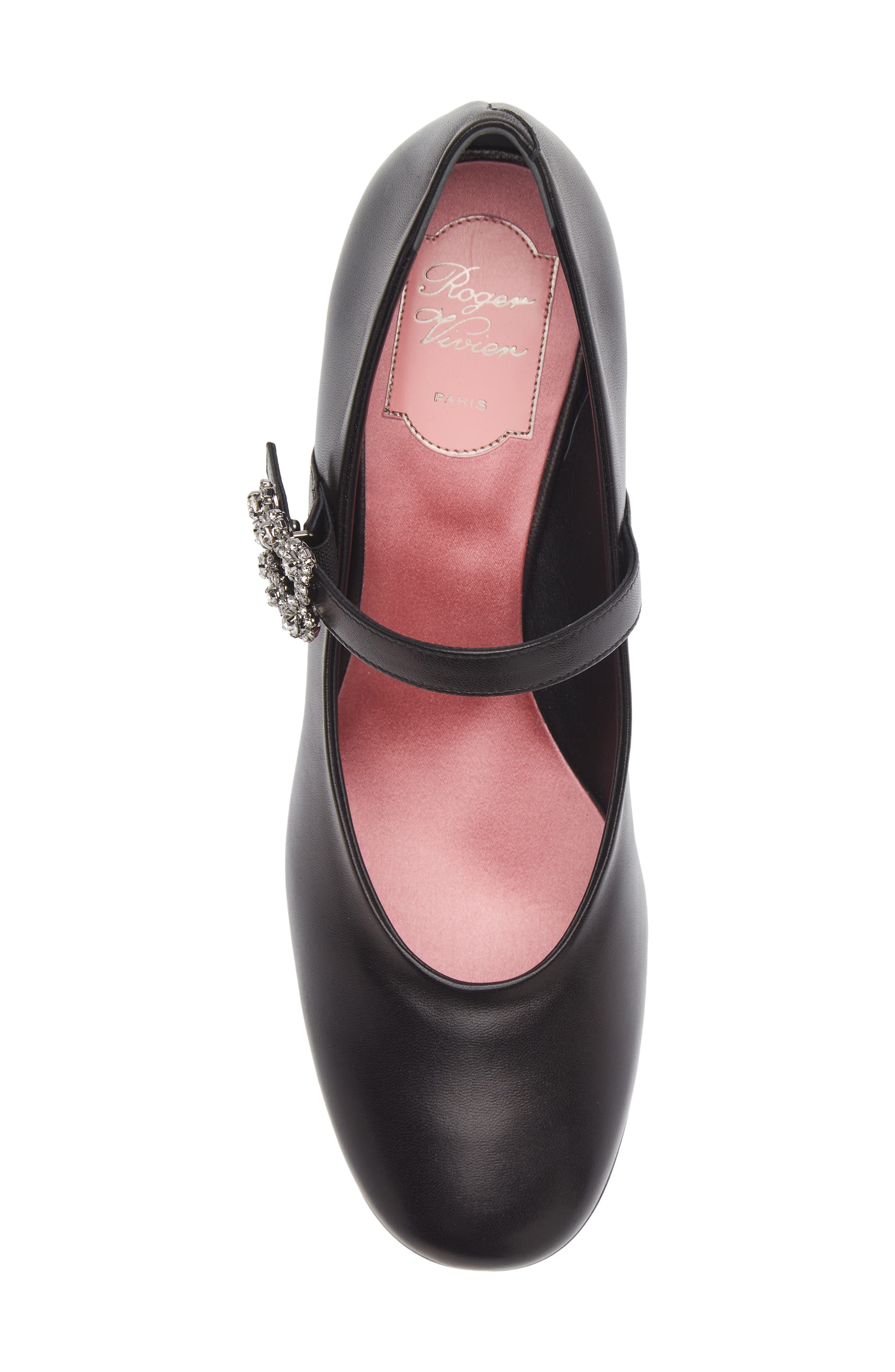 Mini Flower Babies Leather Mary Jane Pump, Alternate, color, NERO