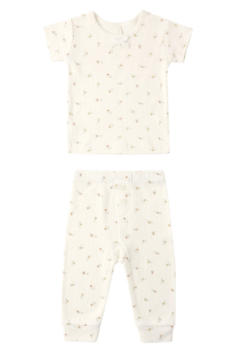 Kids' Organic Cotton Pointelle Knit T-Shirt & Leggings Set, Alternate, color, IVORY