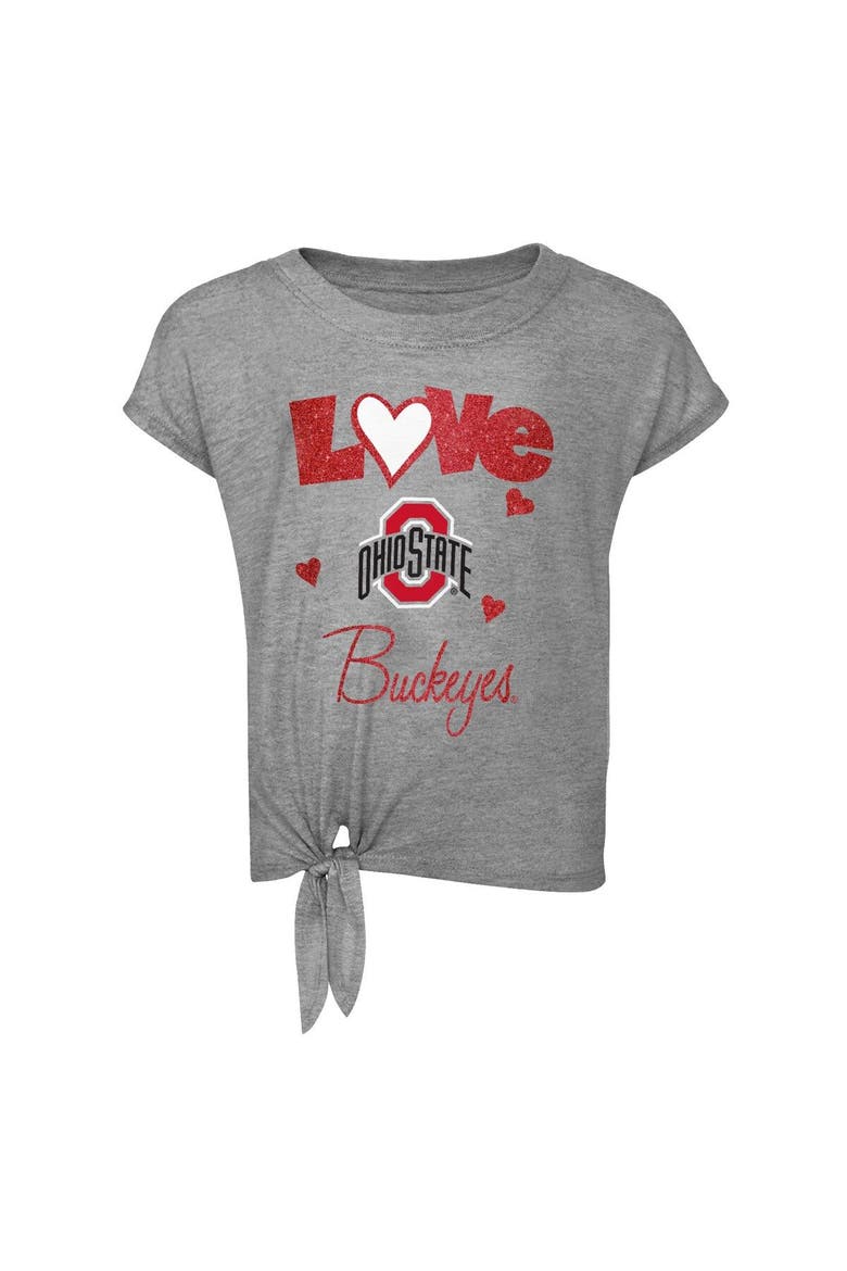 Toddler Heathered Gray/Scarlet Ohio State Buckeyes Forever Love Team T-Shirt & Leggings Set, Alternate, color, Heather Gray