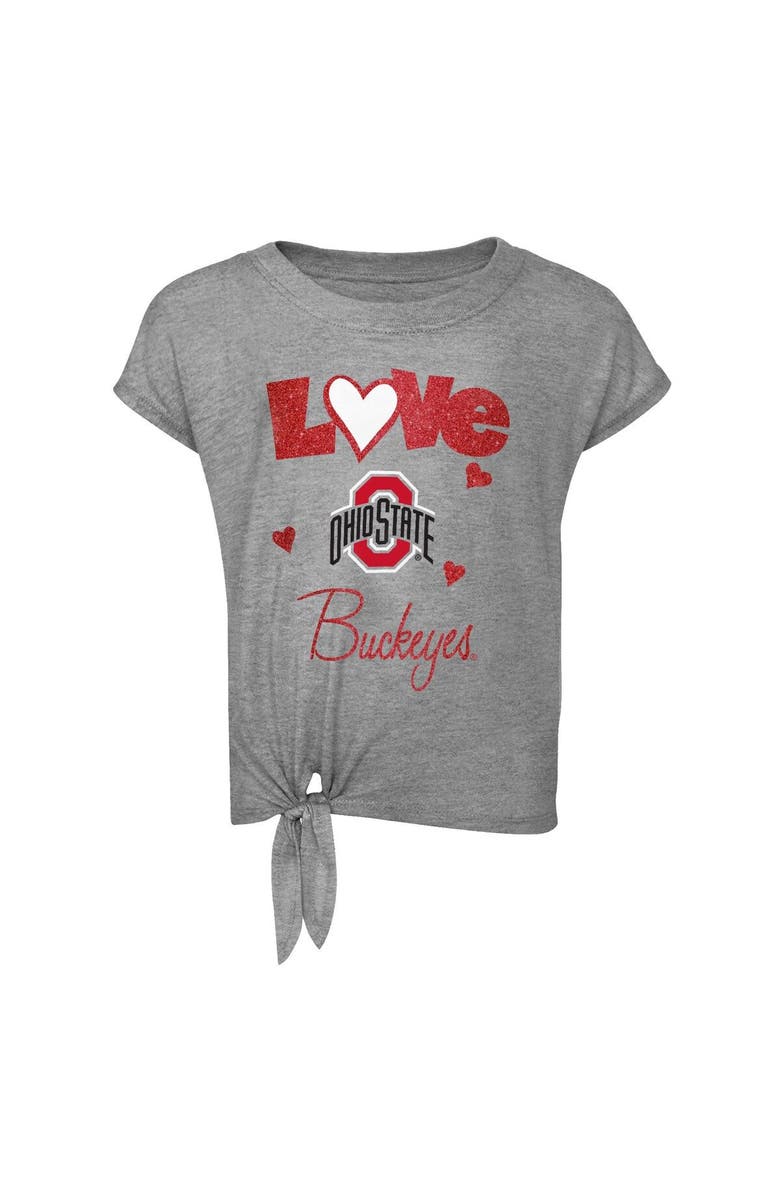 Outerstuff Toddler Heathered Gray/Scarlet Ohio State Buckeyes Forever Love Team T-Shirt & Leggings Set, Alternate, color,