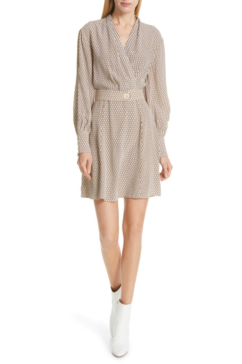 Fanetta Belted Faux Wrap Dress, Main, color, MULTI