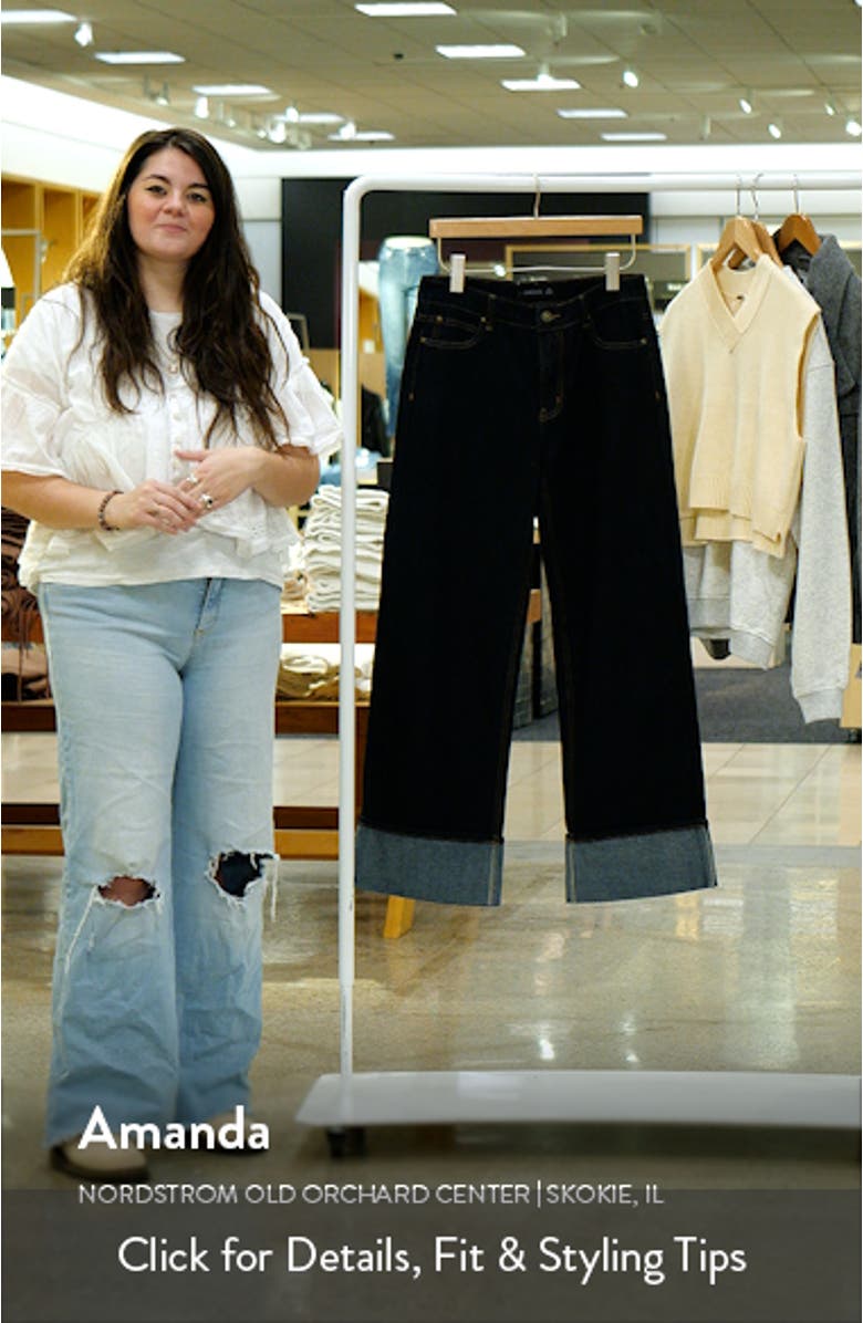 Top Model Cuffed Straight Leg Jeans, sales video thumbnail