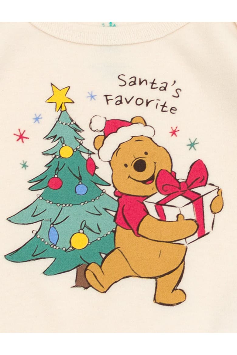 Winnie the Pooh Holiday Bodysuit Pants and Hat Set, Alternate, color, Pooh Cream Green