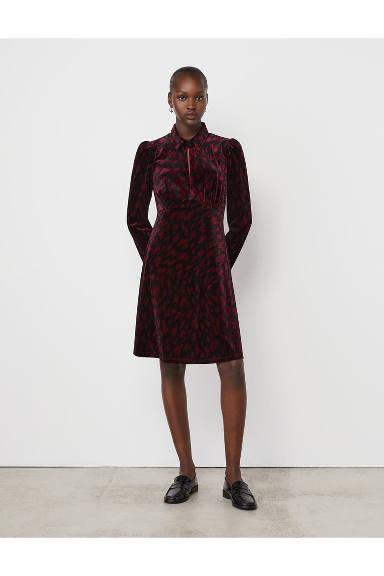 Capri Animal Print Knee Length Dress, Main, color, Burgundy Animal