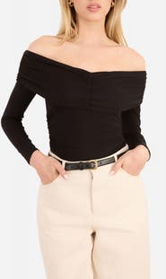 CAMI NYC Julien Off the Shoulder Long Sleeve Bodysuit