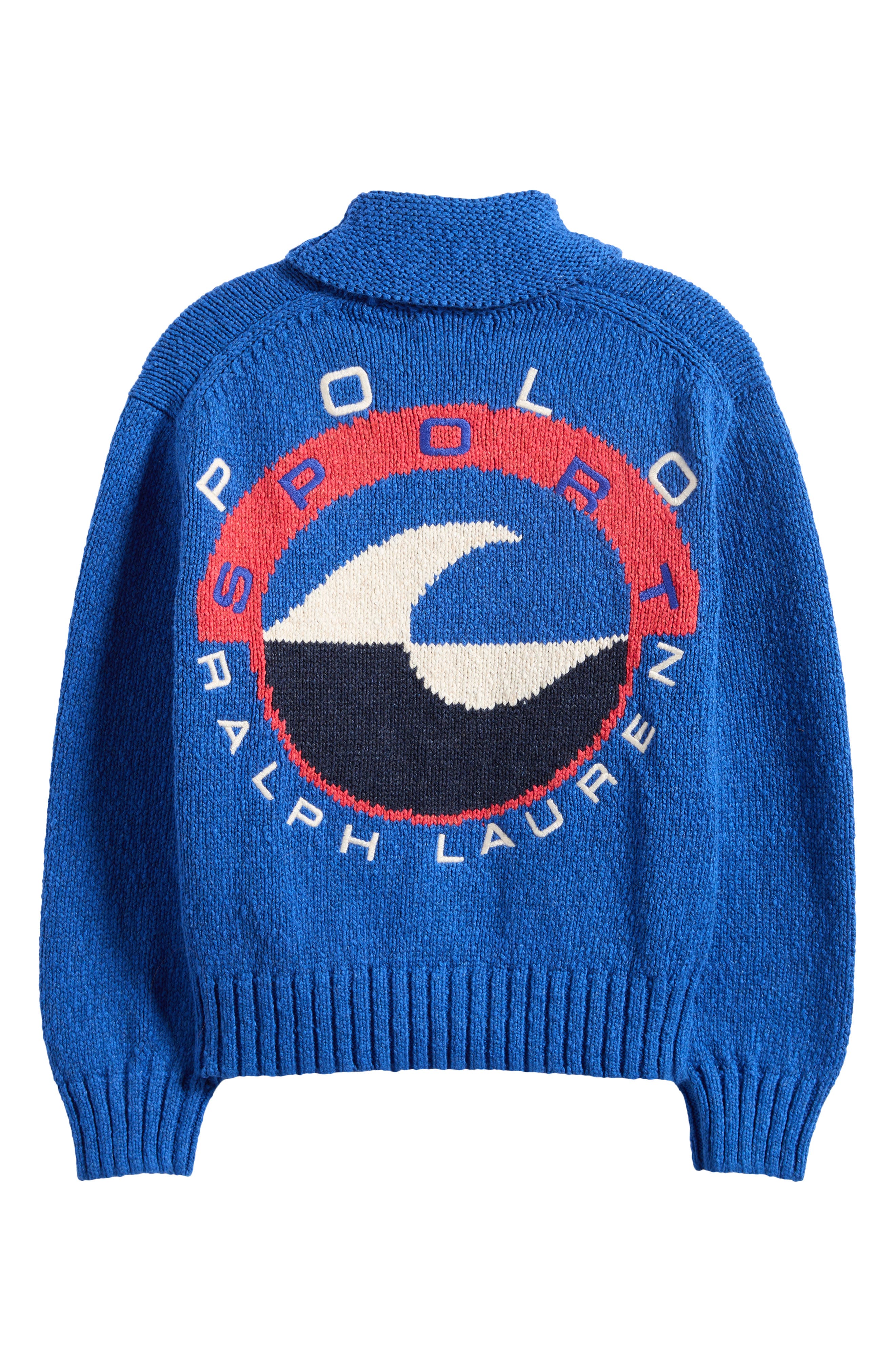 Polo Ralph Lauren Wave Logo Cotton Zip Cardigan (Women) | Nordstrom