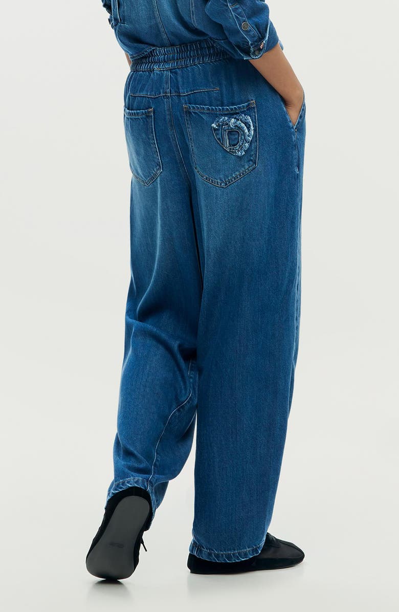 Desigual Drawstring Wide Leg Jeans, Alternate, color, Medium Blue