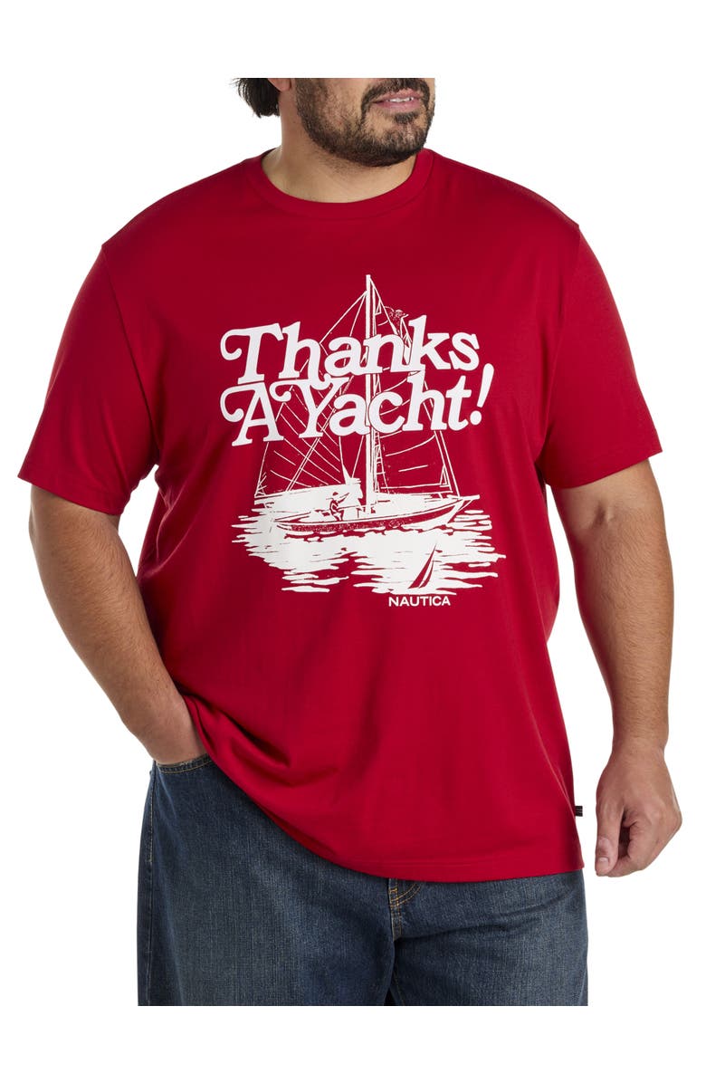 Nautica Big & Tall Thanks A Yacht Graphic Tee, Main, color, Red