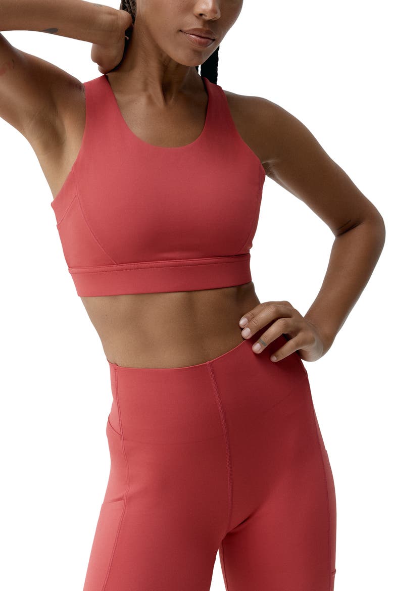 Denise High Support Performance Sport Top, Main, color, Goji
