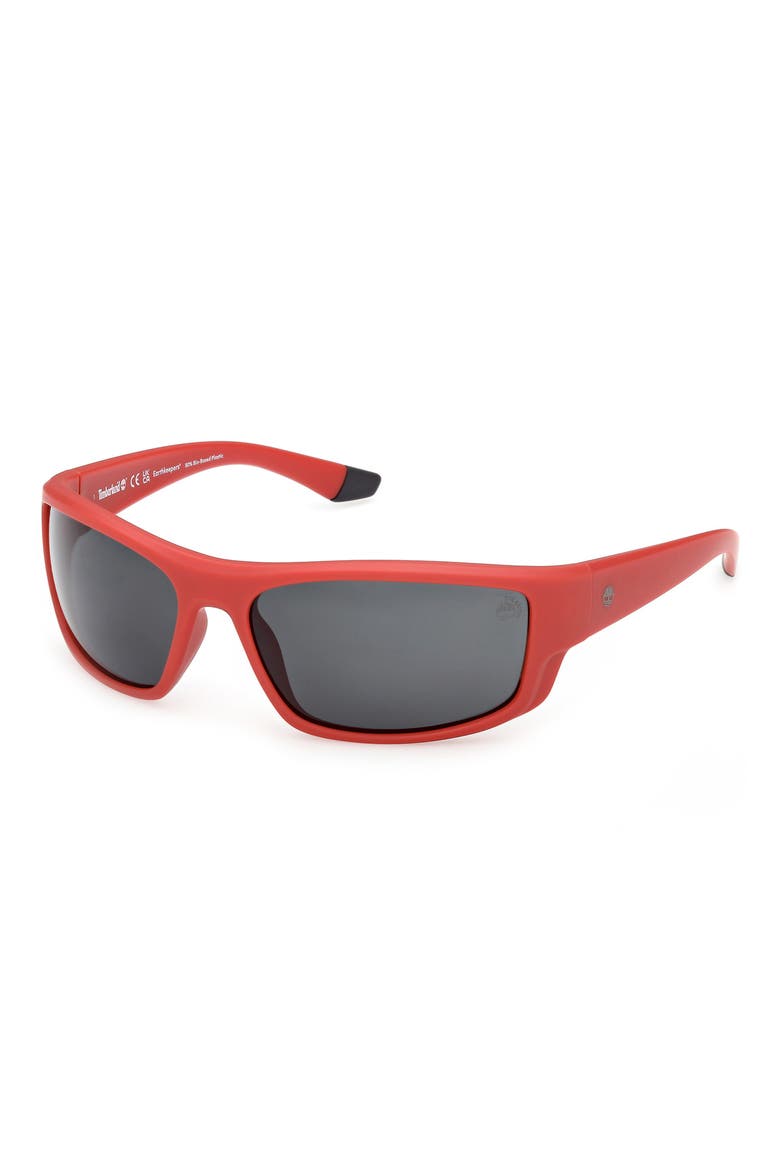 64mm Sunglasses, Alternate, color, MATTE RED / SMOKE POLARIZED