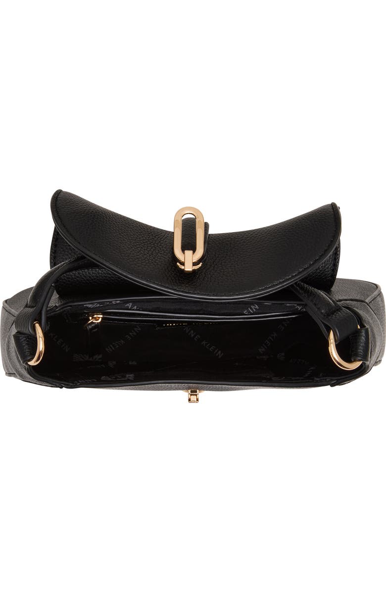 Anne Klein Chain Trim Crescent Shoulder Bag, Alternate, color, Black