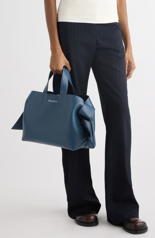 Acne Studios Musubi Leather Tote In Denim Blue